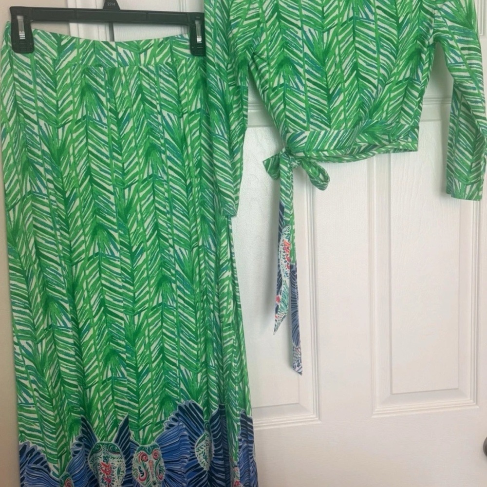Lilly Pulitzer Green and White Maxi Dress - Picture 3 of 6
